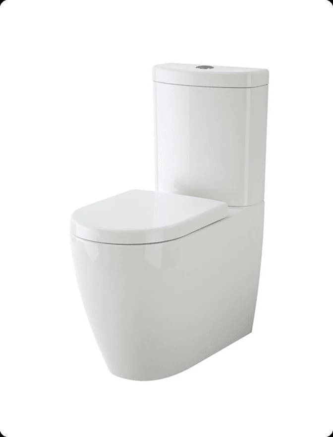 A white close-coupled back-to-wall toilet suite