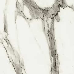 Marble-look laminate wall panelling sample with dark veining