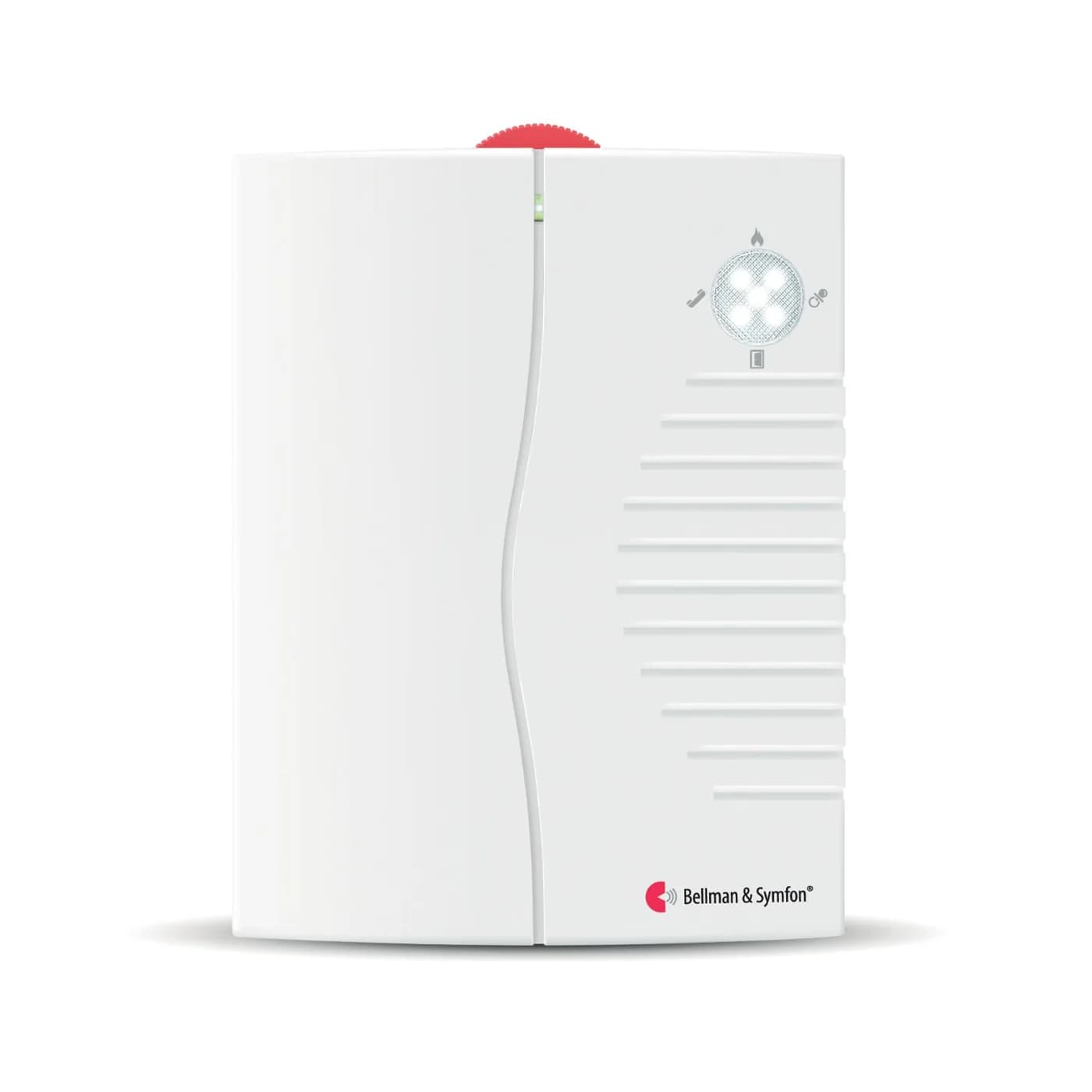 A white Bellman Visit portable receiver that chimes and flashes when the doorbell is pressed