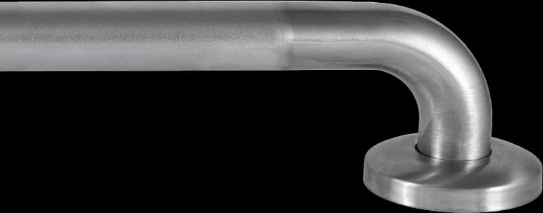 A stainless steel grab rail with a textured firm grip section