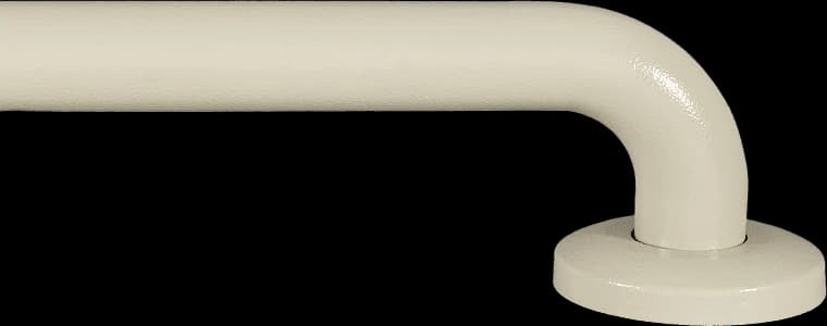 An ivory grab rail with a rippled coating