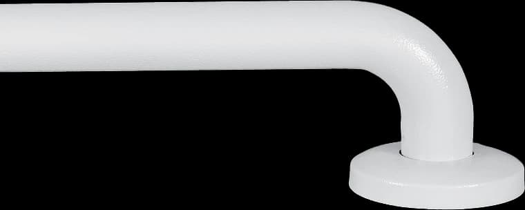 A white grab rail with a rippled coating