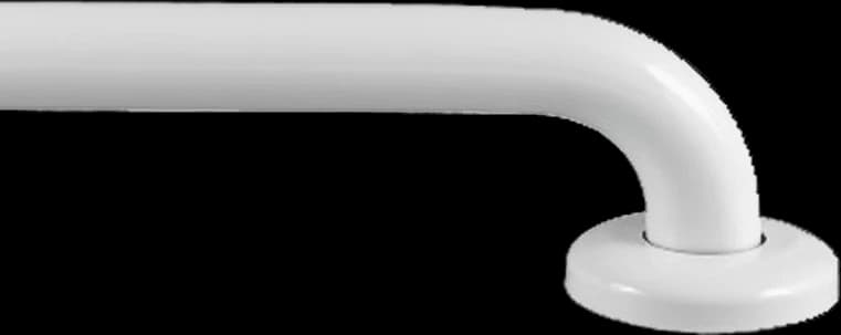A white grab rail with a smooth coating