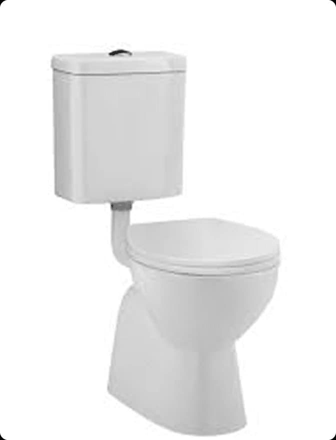 A white raised-height link toilet suite