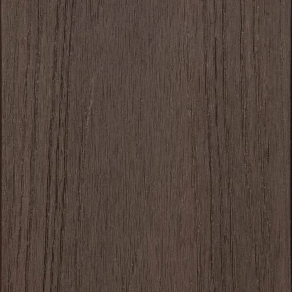 Composite decking board in Deep Walnut, a dark brown woodgrain finish